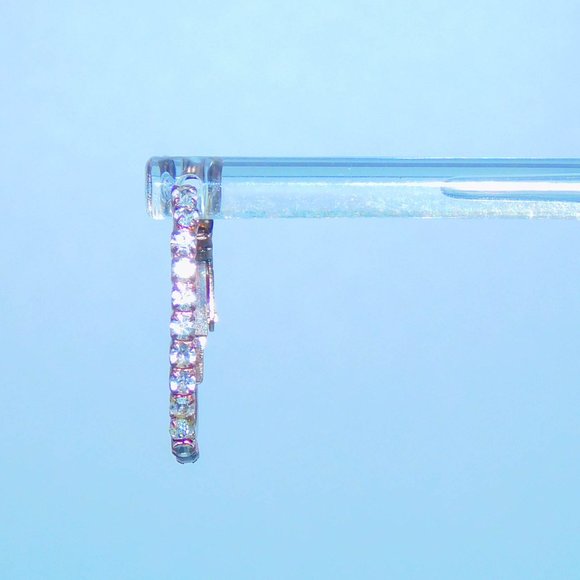 Wear 2 Ways Rose Gd Hoops With Dangling Rectangles - Picture 8 of 10